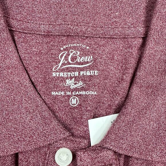 J. Crew Stretch piqué polo shirt in Marled Mahogany Size Medium New NWT - Picture 2 of 11